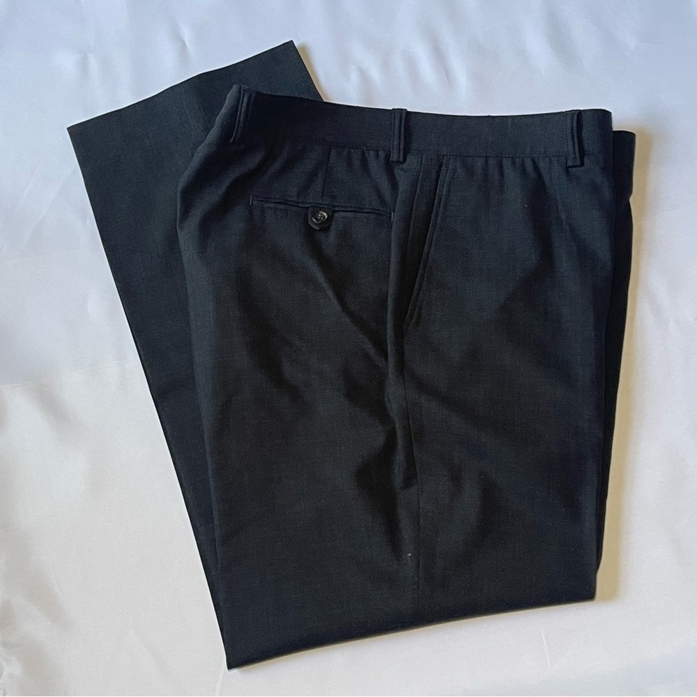 BOSS by Hugo Boss Men's Dark Gray Summer Weight Wool Pants Size 38 x 32